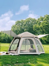 Outdoor Camping Tent, Sun & Wind-Resistant, Foldable & Portable Picnic Tent