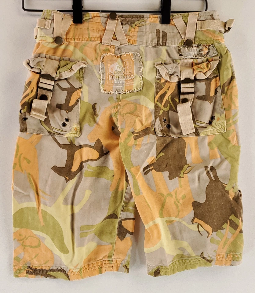 Pantalones Cortos Da-nang Camuflados Tostado Naranja Verde Mujer 28 Pulgadas Cintura Foto 2 de 4