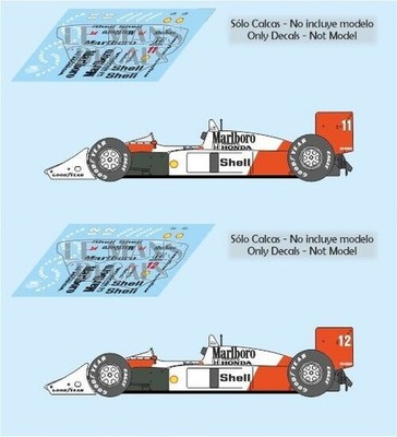 Decals McLaren MP4 / 4 Japan GP 1988 1:32 1:43 1:24 1:18 F1 Senna
