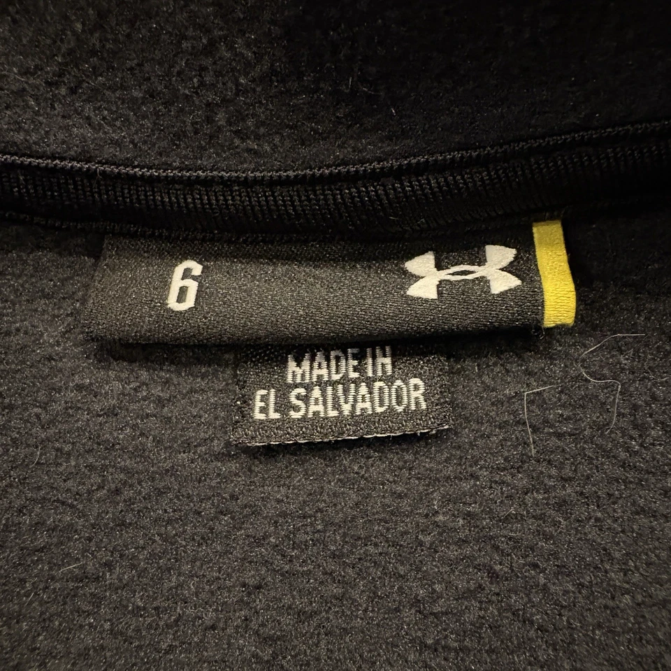 Under Armour Boys Size 6 Quarter Zip Fleece Jacket - Gray & Black - Image 3 of 4