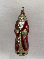 Vintage Kurt S Adler Santa Claus Ornament 6" Christmas Glass Blown Holidays READ