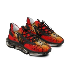 Red Orange Autumn Gothic Tree Print Sneakers Nature Street Art by Melody Lane