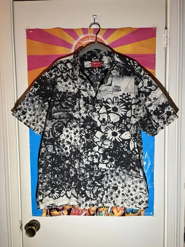 Chemise boutonnée manches courtes en laine Supreme x Christopher