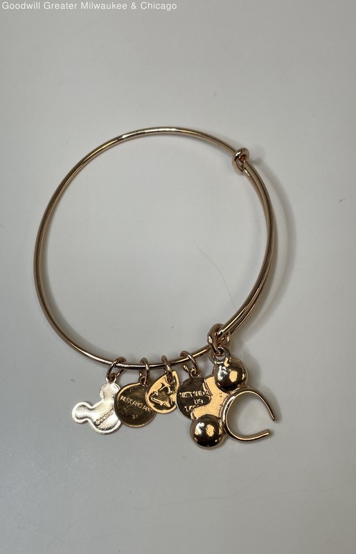 Alex & Ani X Disney Rose Gold Tone Minnie Mouse Charm Bangle Bracelet 10g