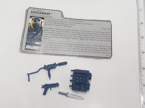 1988 SHOCKWAVE Filecard Complete Weapons Set Vintage GI Joe G.i. ARAH