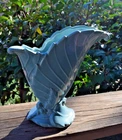 Vintage Royal Haeger Hickman R301 Baby Blue 9in Double Leaf Fan Vase Famous Art