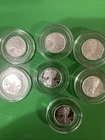 Lot of 7 Walking Liberty 1/10 oz Silver Rounds .999 Fine In Capsules 0.7oz Total