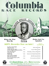 John Tefteller's Blues Images Poster Blind Willie Johnson Columbia Race Records