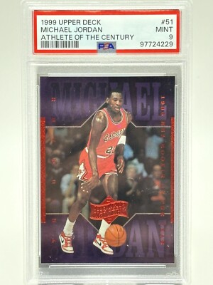 1999 Upper Deck Michael Jordan Athlete of the Century #51 PSA 9