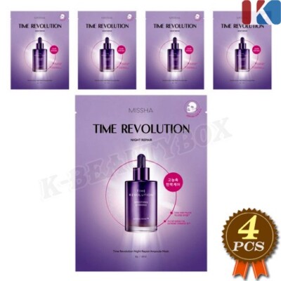 MISSHA Time Revolution Night Repair Ampoule Mask 30g x 4pcs Mask Sheets K-Beauty