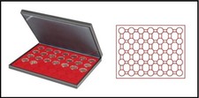 LINDNER 2364-2530E Nera M M&uuml;nzkassetten Hellrot 35 runde F&auml;cher 32 mm