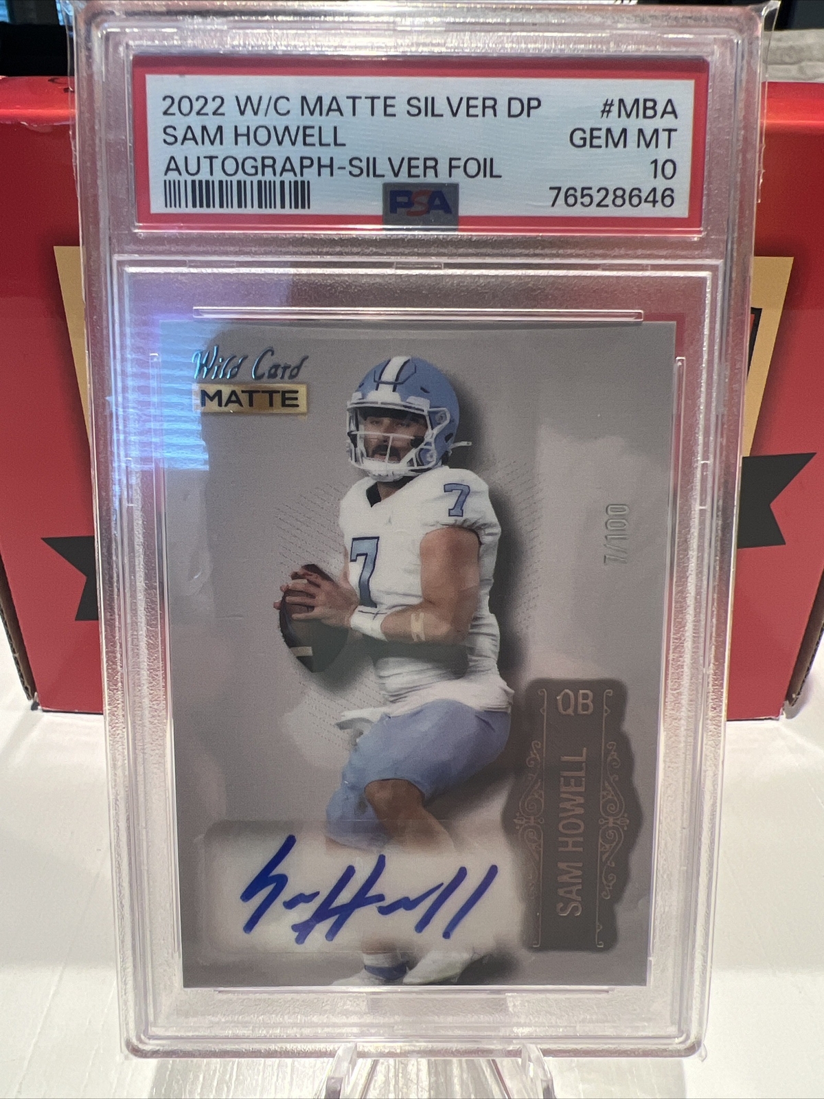 Sam Howell Wild Card Matte Silver Draft Picks Autographs #MBA Silver Foil