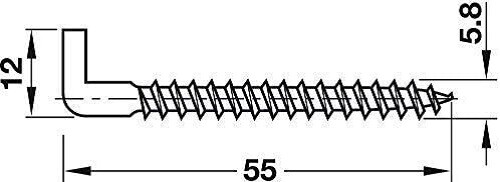 Schraubhaken Set Bild-Aufhänger Metallhaken Hakenschrauben mit Dübel 5,8 x 55 mm - Bild 2 von 3