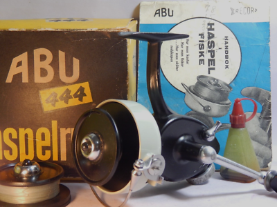 58's Vintage ABU 444 Record spinning reel & extra spool in box