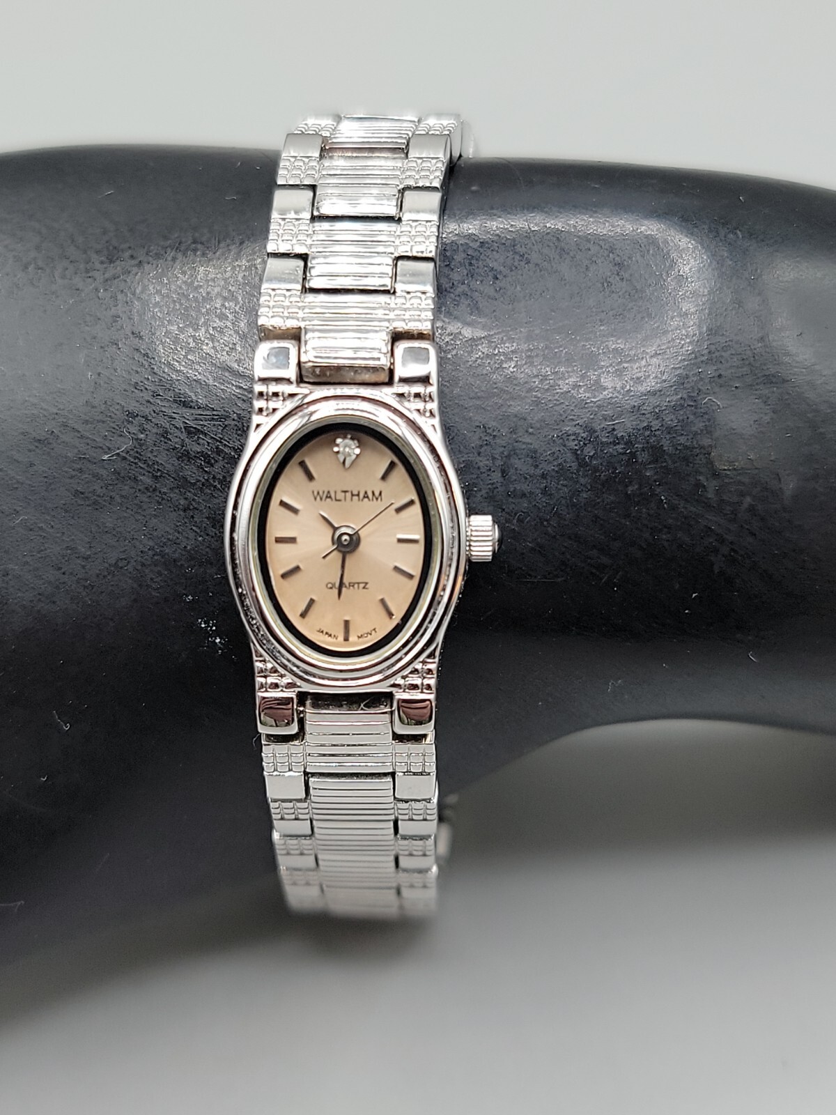 Vintage Waltham Diamond Ladies Stainless Steel Quartz Watch 17mm 7" eBay