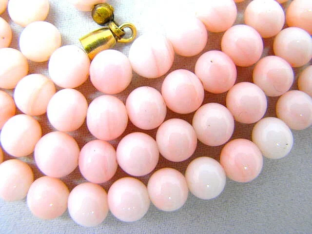 Engelshautkoralle Korallen Perlen Kette Collier mit Schraubschließe - Bild 3 von 4