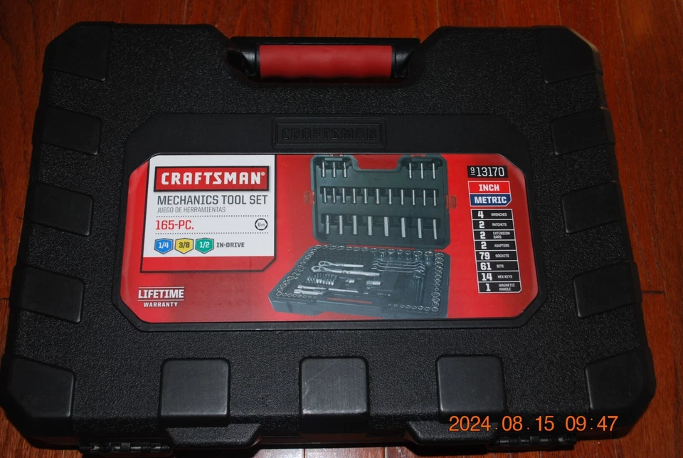 CRAFTSMAN 165PC 1/4", 3/8"&1/2"DRIVE INCH/METRIC STANDARD/DEEP SOCKET WRENCH SET - Image 3 of 3