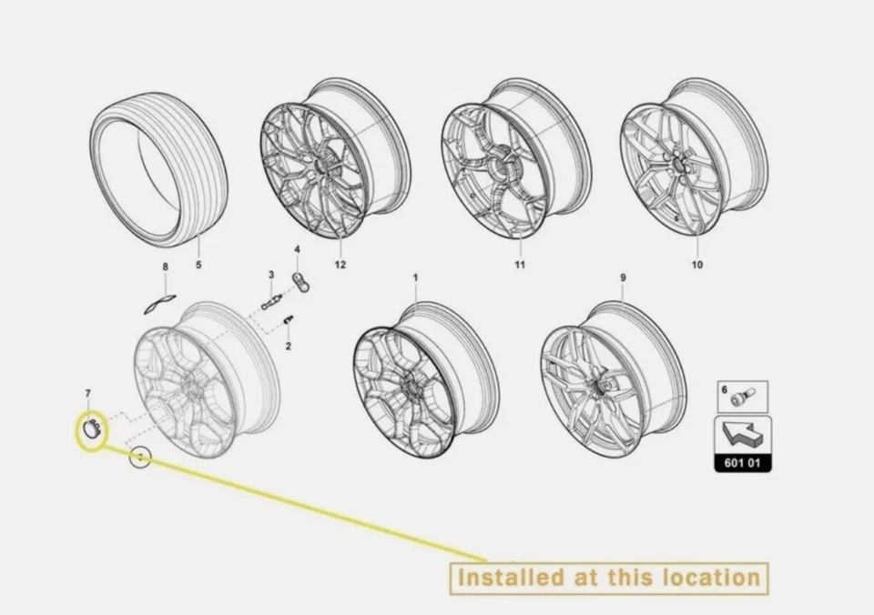Lamborghini HURACAN/URUS/Aventador Bull Center Cap Hub Cap New Set 470601147 - Image 4 of 4