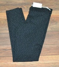 Lauren Conrad LC Mid Rise Super Slim Stretch Leggings Black w/ Dots Skinny Leg