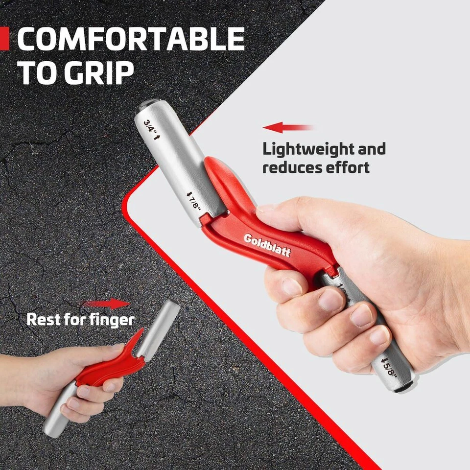 Herramienta de ensambladora de ladrillos de albañilería Goldblatt RED ensambladora de barril de 4 tamaños 1/2" 5/" 3/4" 7/8" Foto 3 de 4