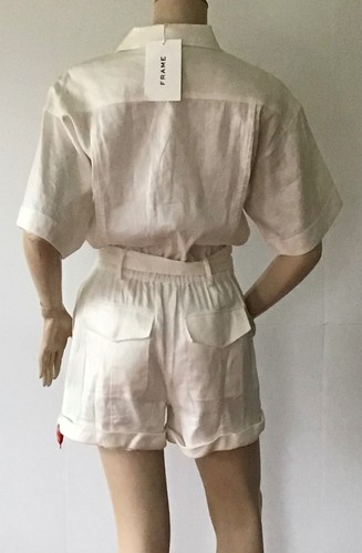 NUOVO TELAIO Arie Maniche Corta Romper, Bianco (Taglia S) - Foto 8 di 12