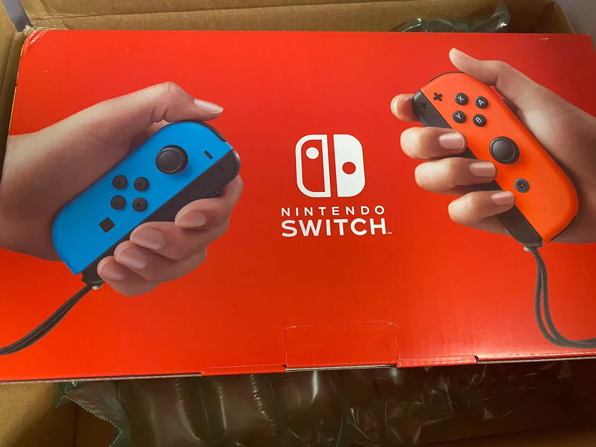 Nintendo Switch with Neon Blue and Neon Red Joy-Con - game console - black,  neon red, neon blue - HADSKABAA - Gaming Consoles & Controllers 