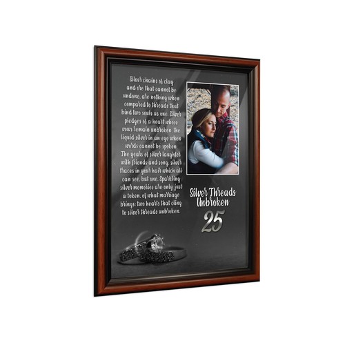 25th Wedding Anniversary Gifts for Couples, Silver 25th Anniversary Card - Picture 35 of 38