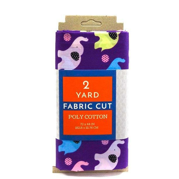 Shason Textile (2 Yards Cut) Poly Cotton Prints, Elephant Pets 72 x 44