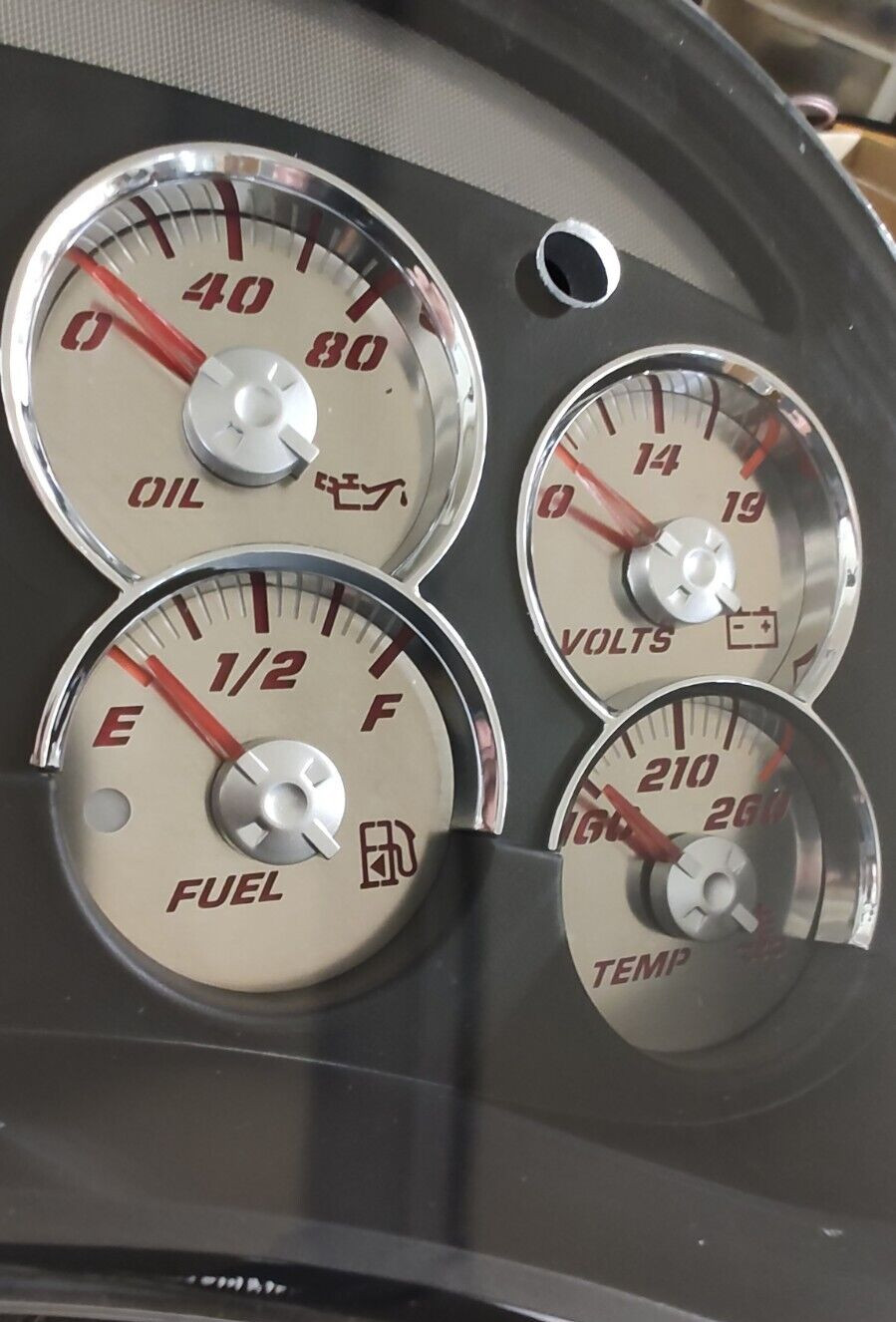 Stainless Steel Gauge Face Kit Red Text Matching Pointers GM 2003-2006 US Speedo