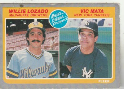 FREE SHIPPING-FAIR TO POOR-1985 Fleer #644 Willie Lozado RC/Vic Mata 