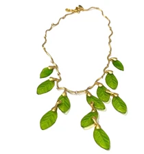 MIC HAEL VINCENT MICHAUD FALLING LEAVES 16" ADJ.  STATEMENT NECKLACE 4119 B