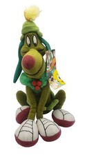 Marvin The Martian Dog K-9 Plush Toy 12" Green Red Warner Bros Looney Tunes Vint