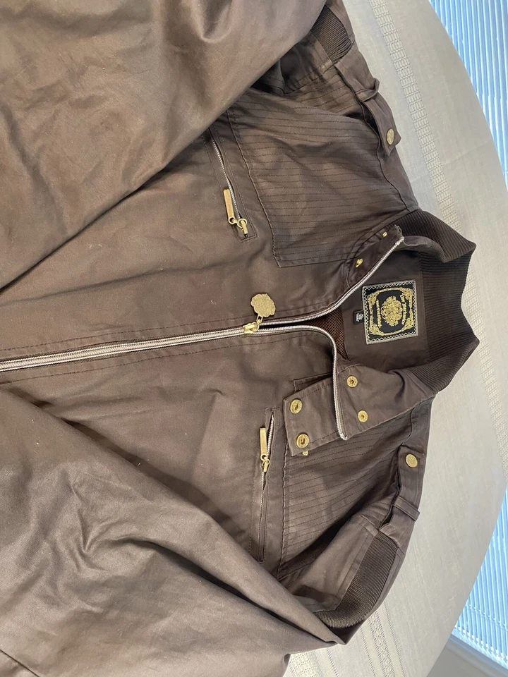 Chaqueta de tela marrón vintage Live Mechanics para hombre talla XL Foto 3 de 4