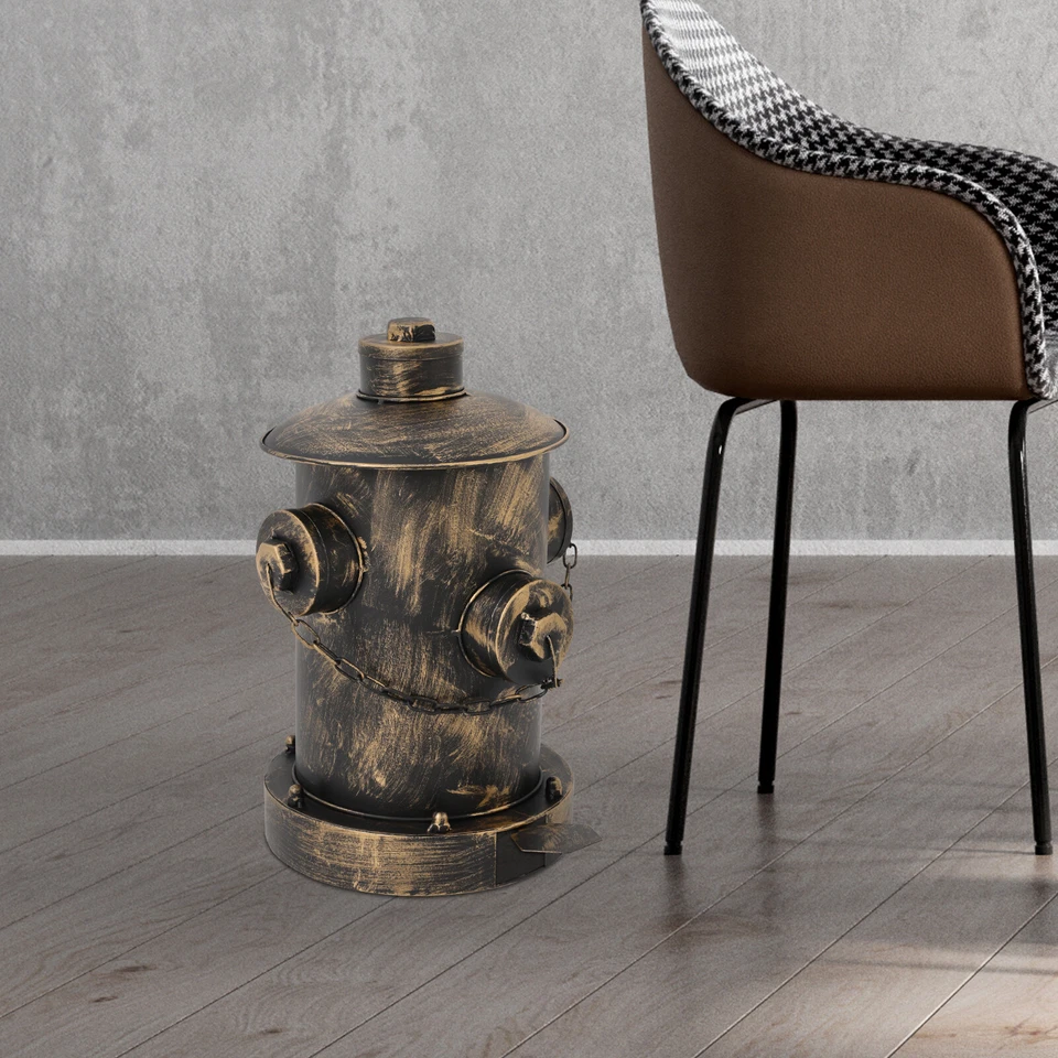 Vintage trash can - bronze color - Image 2 of 4