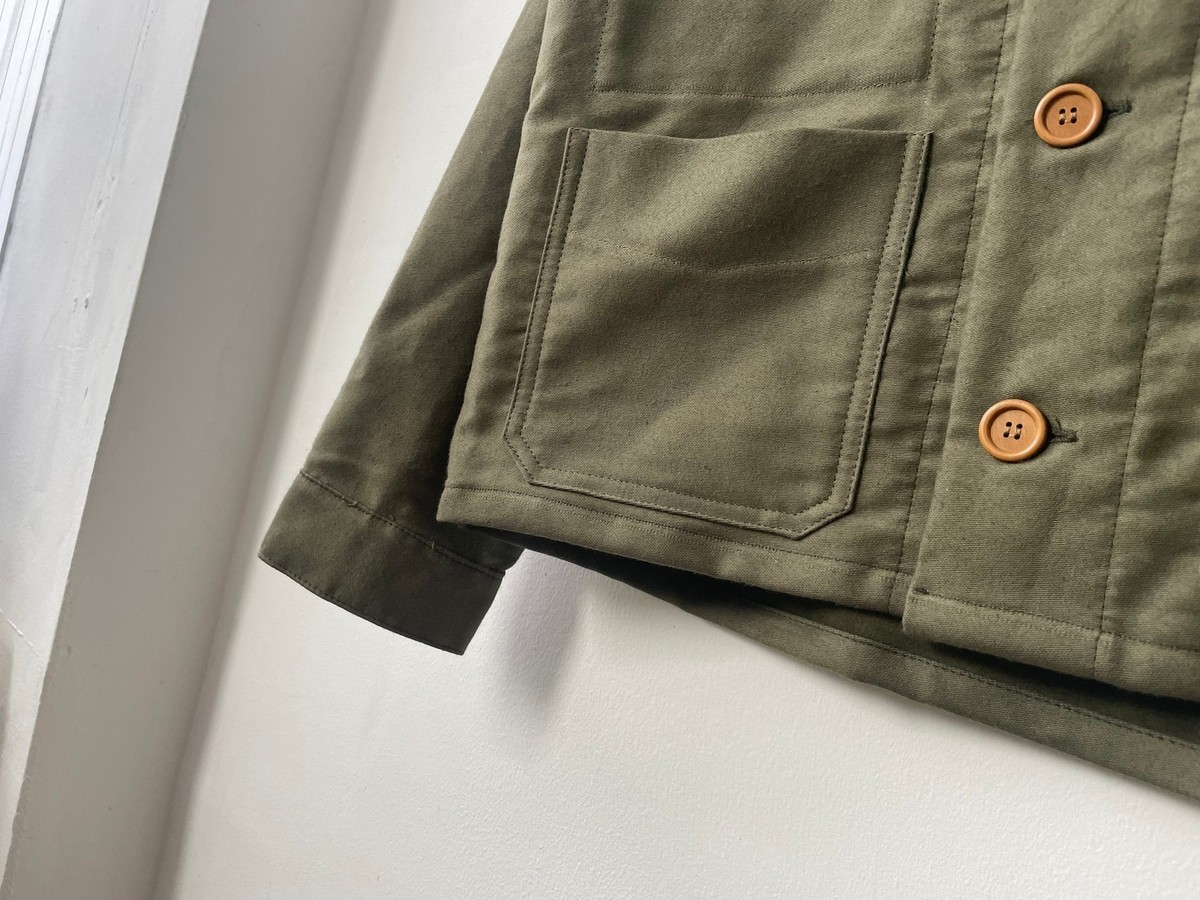 Vintage Moleskin French Work Jacket Made In England - Moss Vintage Moleskin French Work Jacket Made In England - Moss