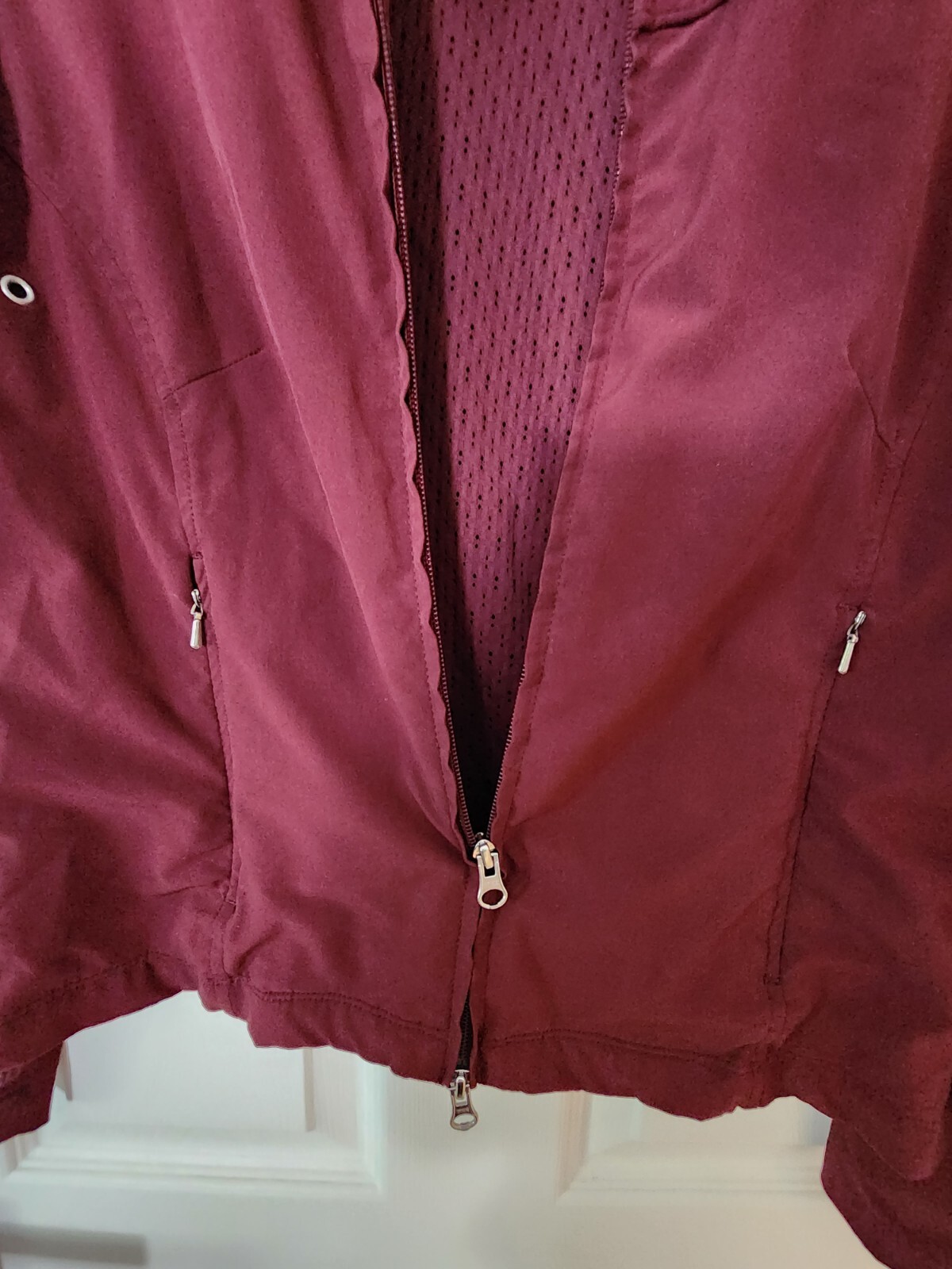Lucy Maroon Active Windbreaker Jacket Double Zipp… - image 3