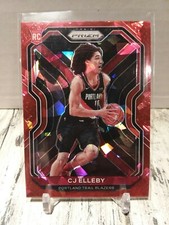 2020-21 Panini Prizm CJ Elleby Red Cracked Ice ROOKIE Refractor Trail Blazers RC