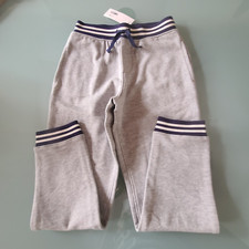 Janie  Jack Soft Fleece Jogger Gray/Stripe Trim Pockets Pull On Size 7 NWT