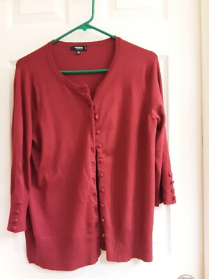 Premise Sweater, Women's Size Medium Burgundy Red Cardigan, Button up, EUC 