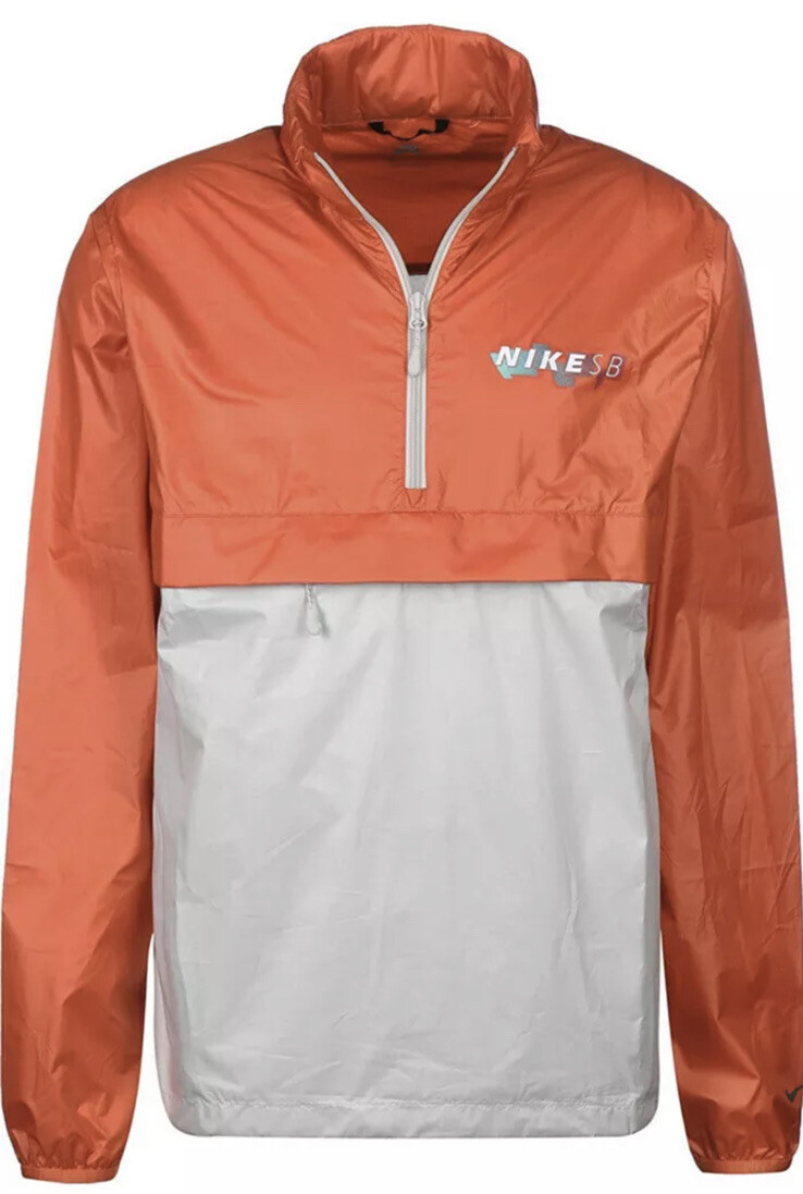 Nike SB Anorak 1/2 Zip Packable Windbreak Orange/Bone 886110-879