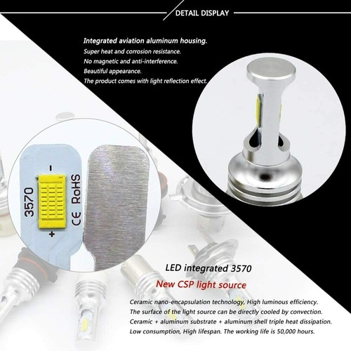 Bombillas de faros halógenos LED de xenón H1 6000K luces antiniebla luz de haz 100W ultra blanco - Imagen 8 de 12