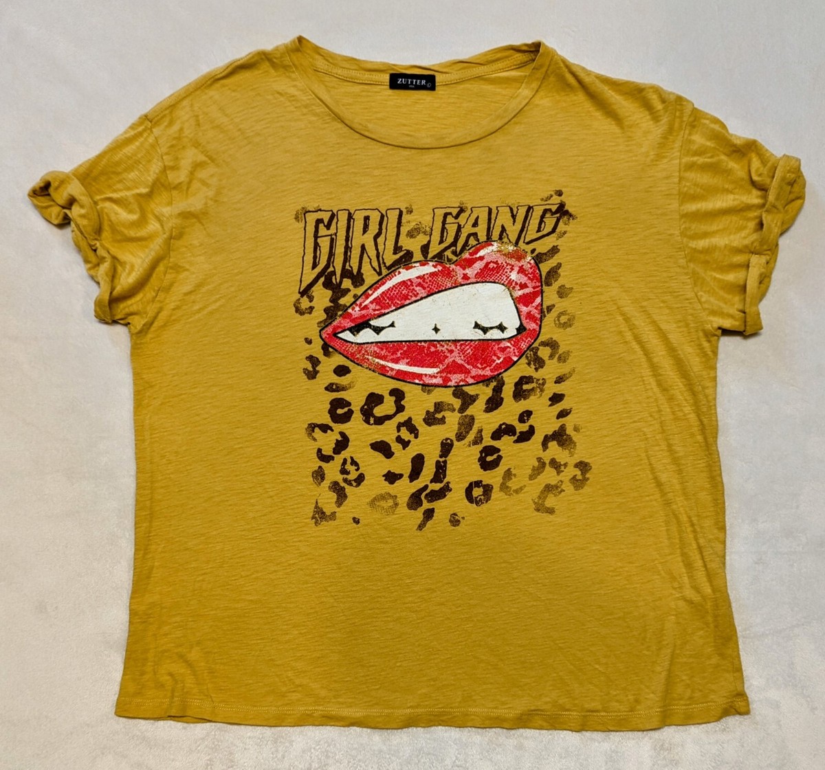 Zutter USA Women's Graphic Tee Large Shirt Made in USA Modal Cotton Girl  Gang