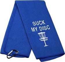 SUCK MY DISC Golf Waffle Towel | Bag Frisbee Tee Basket Club | FUNNY PDGA GIFT