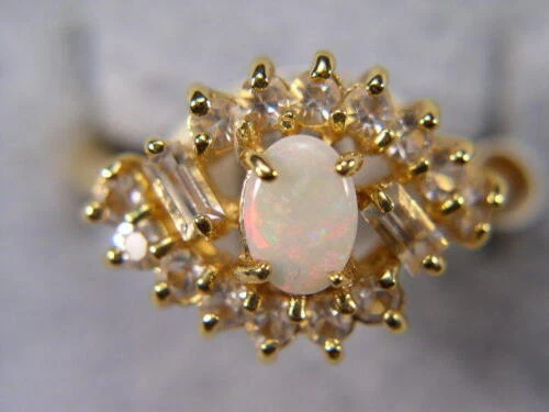 Oro amarillo de ópalo de Dedo Anillos de Moda