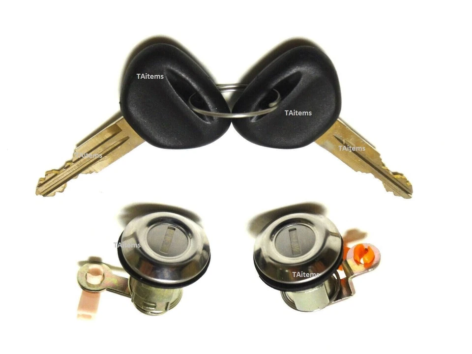 JUEGO 2 Cilindro Cerradura Puerta con 2 Llaves se adapta a MITSUBISHI PAJERO MONTERO 1983-1999 Foto 3 de 4