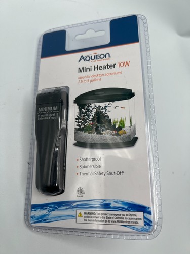 Aqueon Mini Fish Tank Heater 10 Watts Black New
