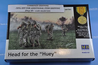 Master Box US Soldiers Vietnam Figure Model Kit - 1:35 Scale Head For The Huey - 5 Figures - View #3