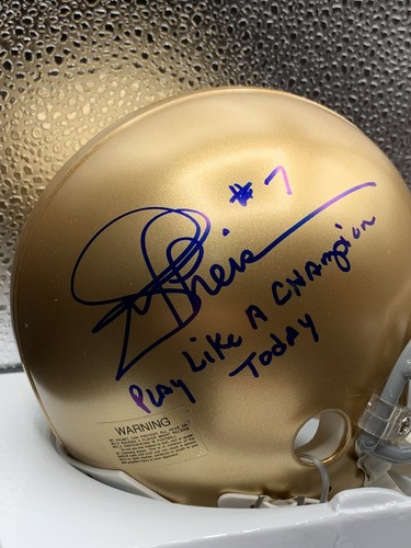 JOE THEISMANN Signed NOTRE DAME "Play Like A Champion Today" Mini-helmet PSA/Dna - Picture 2 of 2