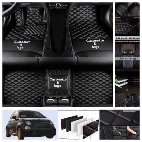 Alfombrillas coche Fiat 500 2008-2019 impermeables para todo tipo de clima alfombras personalizadas carga - Imagen 29 de 44