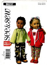 Butterick B6237 See Sew 18" Doll Clothes Sewing Pattern Uncut Jacket Pants Top